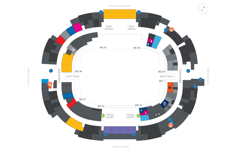 Bc Place Seating Chart Rows